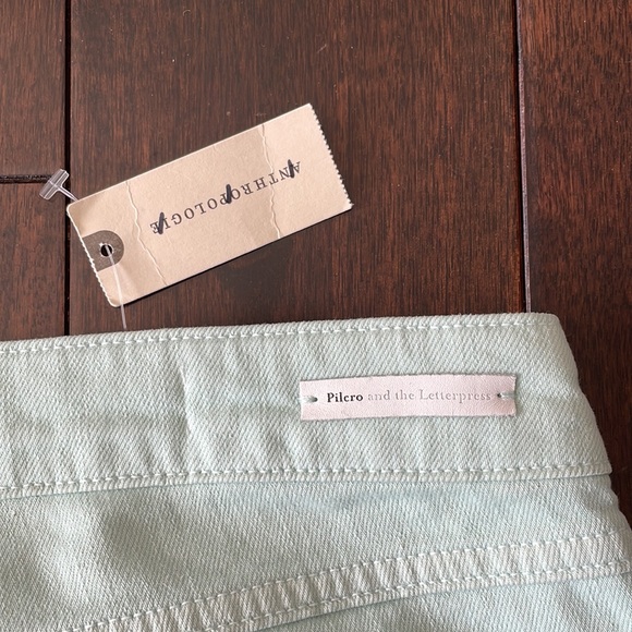 Anthropologie Pilcro High-Rise Cropped Jeans Mint Green Size 27 - Picture 6 of 8